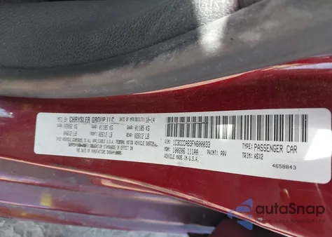 2015 Chrysler 200 Limited из США, поврежденный, VIN 1C3CCCAB3FN600033